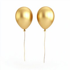 Elegant Gold Balloons for Celebrations and Events in a Clean White Background