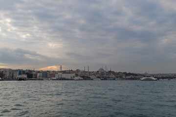 Fototapeta premium Istanbul and Bosporus strait panorama