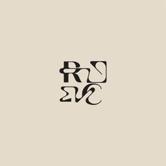 Obraz premium elegant initial logo bold style and luxury concept RC curved typography monogram letter