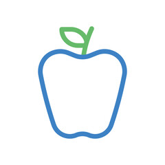Apple fruit outline icon. Concept of healthy eating and diet.
