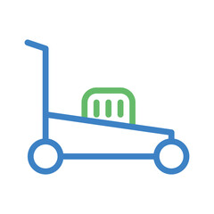 Lawn mower icon. Concept of gardening, lawn care, and landscaping.