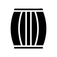 Wooden barrel icon. Concept of storage, aging, and fermentation.