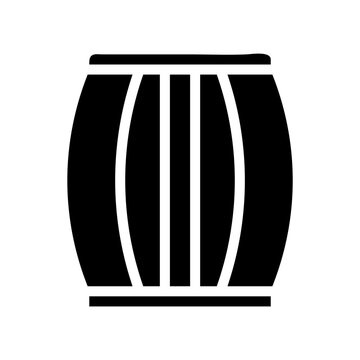 recommend clip art: Wooden barrel icon. Concept of storage, aging, and fermentation.