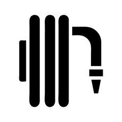 Fire hose icon. Concept of fire safety and emergency equipment.
