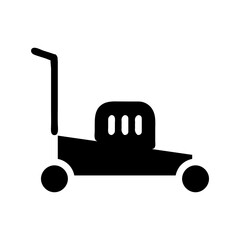 Lawn mower icon. Concept of gardening, maintenance, and landscaping.
