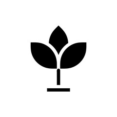 Three leaf plant logo. Concept of nature, growth, and sustainability.