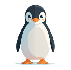 cute and simple vector illustration of a penguin standing upright.