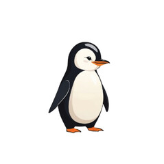 cute and simple vector illustration of a penguin standing upright.