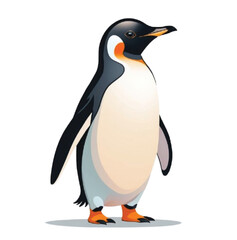 Fototapeta premium cute and simple vector illustration of a penguin standing upright.