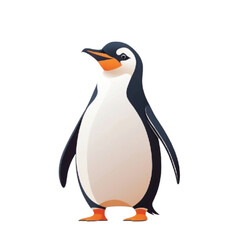 cute and simple vector illustration of a penguin standing upright.