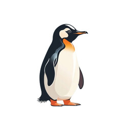 cute and simple vector illustration of a penguin standing upright.