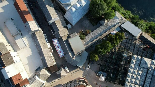 Mosque in Mostar Aerial View