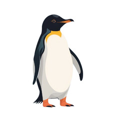 cute and simple vector illustration of a penguin standing upright.