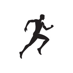 Fototapeta premium Running Athlete Silhouette Icon - Speed Motion Vector Illustration