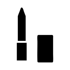 Lipstick icon silhouette. Concept of beauty, makeup, and cosmetics.