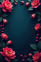 Dark moody floral backdrop, rich color gradients, dramatic, gothic, nature