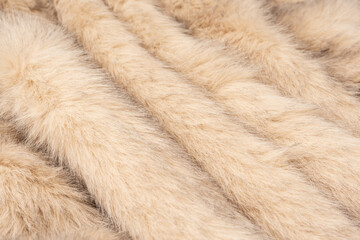Texture of faux fur as a background, top view.