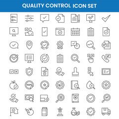 Set of quality control related line icons.