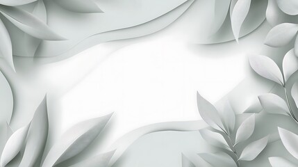 Elegant White Paper Leaves Frame Abstract Design