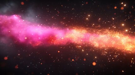 Glowing Pink and Orange Cosmic Dust Stream
