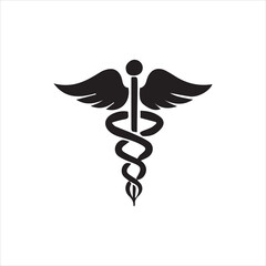 caduceus medical symbol on white background