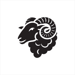 illustration of a Sheep's head vector