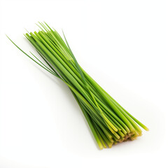 Fototapeta premium Fresh Green Lemongrass Stalks Bundle Isolated on White