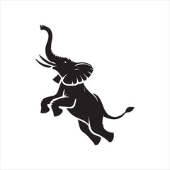 illustration of a jumping elephant