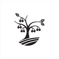 black and white silhouette of a tree