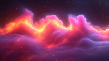 Obraz premium Abstract Cosmic Landscape with Glowing Nebula