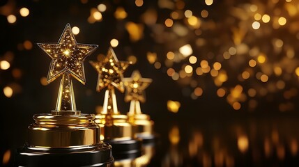 Gold awards glittering abstract background