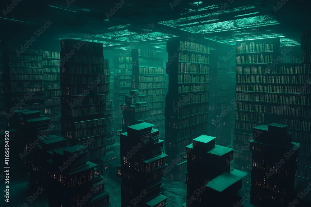 Poster a vast library where books float mid-air, glowing faintly with untold secrets.