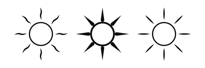 Stylized sun icon in minimalistic black and white design representing ecology and renewable energy