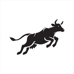 silhouette of a cow