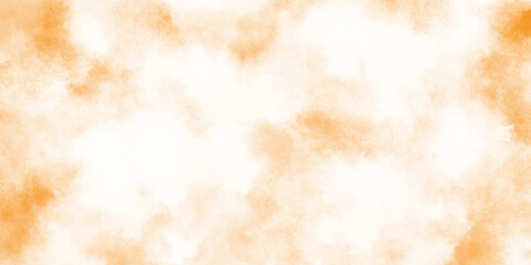 Old paper texture with stains and scratches, Aquarelle paint paper textured canvas element for text yellow orange design, abstract watercolor painting textured on white paper background.