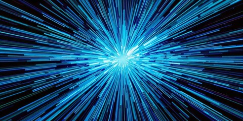 Abstract Blue Light Rays Burst Speed Energy Technology Background