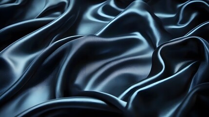 Obraz premium Dark Blue Silk Draped Luxurious Fabric Texture