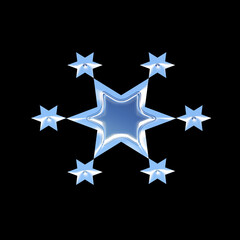 Fototapeta premium Design Star, circle, eye, sun, Y2K with ice crystal effect