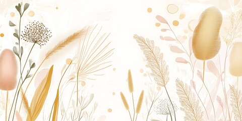 Soft pastel floral background with elegant botanical elements.