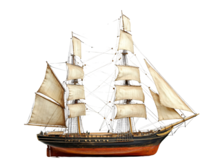 Isolated Tall Sailing Ship