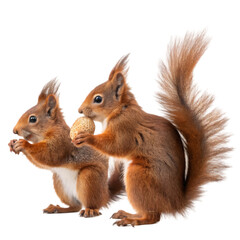 Obraz premium squirrel with nut on transparent background