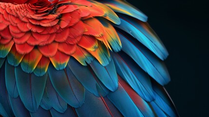 Obraz premium A Colorful Scarlet Macaw in a Lush Green Setting