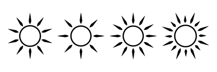 Hand drawn sun icon. Summer design. Line icon. 