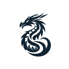 Fototapeta premium AI Generate of Unique, Simple, Low-detail Logo Recognizable Idiosyncratic of Dragon