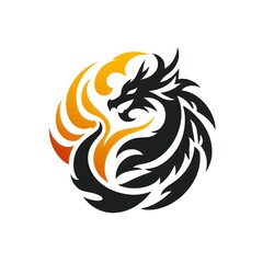 Obraz premium AI Generate of Unique, Simple, Low-detail Logo Recognizable Idiosyncratic of Dragon