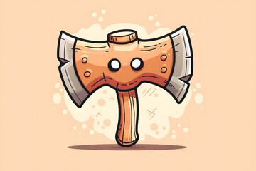 Cartoon Style Axe Illustration With a Playful Design