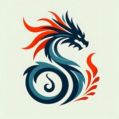 AI Generate of Unique, Simple, Low-detail Logo Recognizable Idiosyncratic of Dragon
