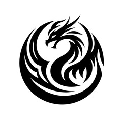 Fototapeta premium AI Generate of Unique, Simple, Low-detail Logo Recognizable Idiosyncratic of Dragon