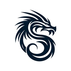 Naklejka premium AI Generate of Unique, Simple, Low-detail Logo Recognizable Idiosyncratic of Dragon