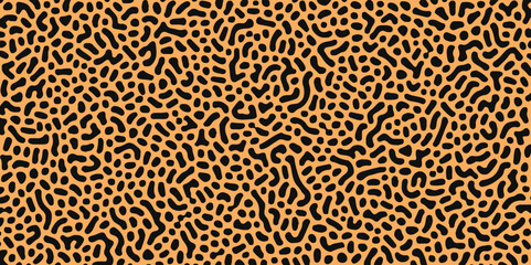 Seamless vector pattern. hexagonal, swirl, zigzag, Monochrome, vector, waving, Turing, labyrinth. algorithm, psychedelic, background. Reaction diffusion. Hand drawn Batik, chaotic motion. organic, dot